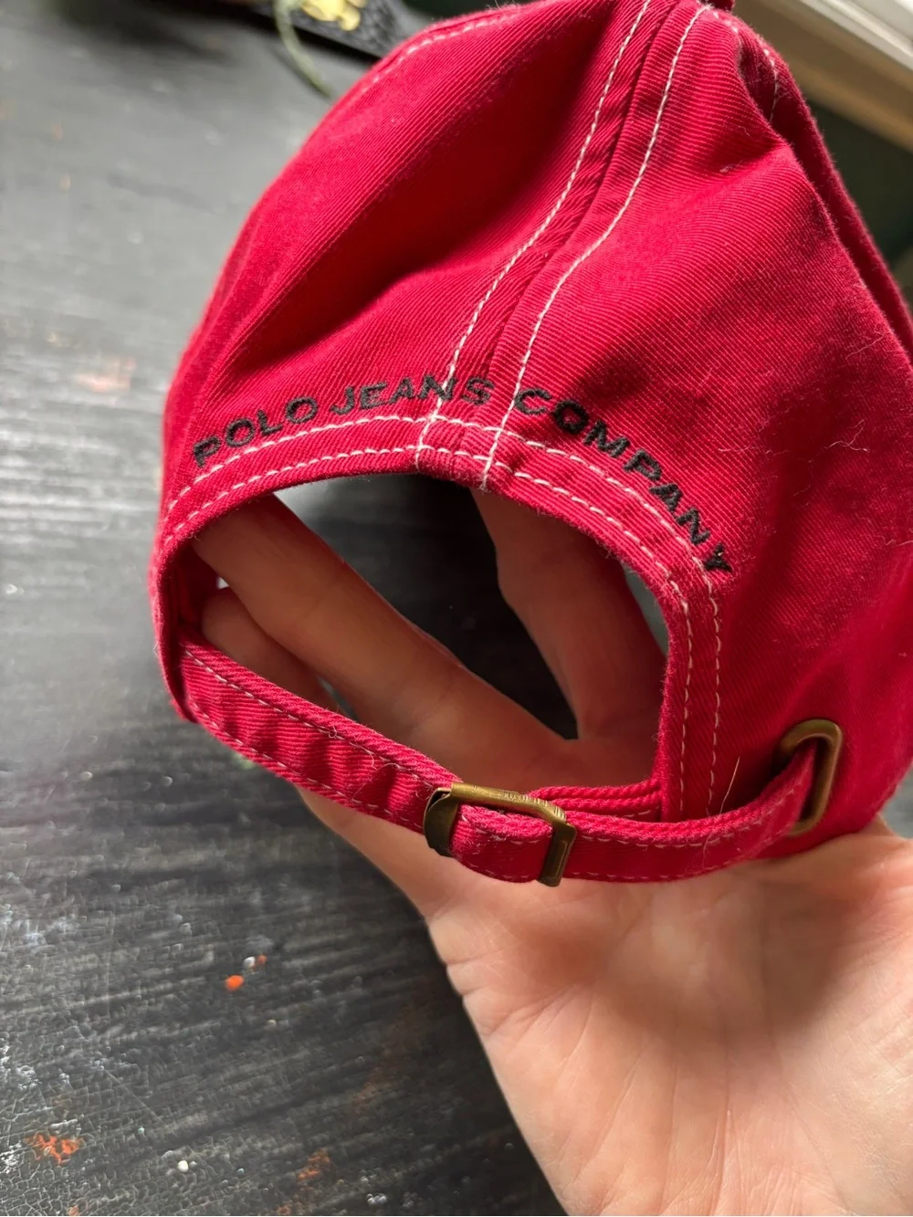 vintage polo jeans company red baseball cap